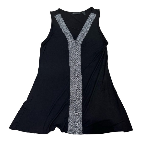 👚 Will Smith Black Sleeveless Embroidered V-Neck Blouse - Size Small 🌟 - Picture 2 of 9